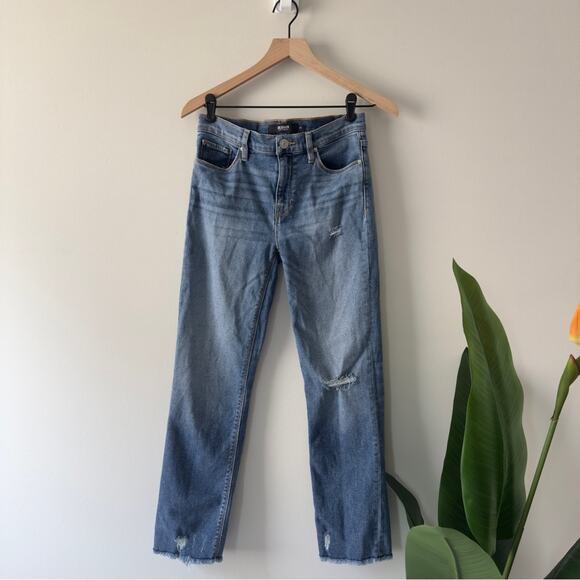 Hudson Nico Straight Jeans Blue Classic Denim distressed cotton blend stretch 27 - Picture 1 of 13